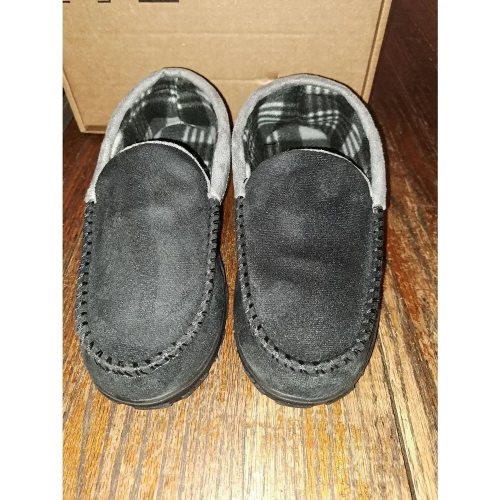 Size 10 Black Grey Slippers House Shoes Indoor Outdoor Loungewear Shoes
